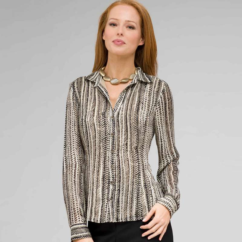 Classic Print Blouse, New Rattan Multi, large image number 0